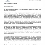Carta Dra. Izkia Siches a médicos y médicas 25 Noviembre 2021