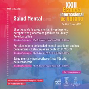 Cursos de Salud Mental de la XXIII Escuela Internacional de Verano de la Escuela de Salud Pública de la Universidad de Chile