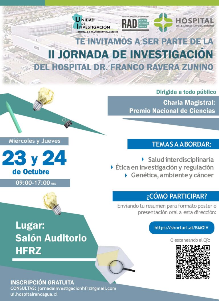 Convocatoria II Jornada de Investigación Hospital Dr. Franco Ravera Zunino Convocatoria II Jornada de Investigación Hospital Dr. Franco Ravera Zunino