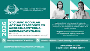 VI Curso Modular Actualizaciones en Medicina Interna 2026, Módulo VI: Gastroenterología - Neurología/Psiquiatría – Oncología