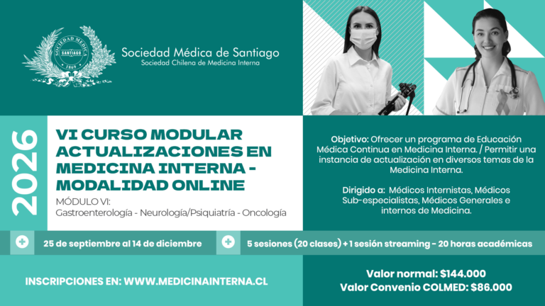 VI Curso Modular Actualizaciones en Medicina Interna 2026, Módulo VI: Gastroenterología – Neurología/Psiquiatría – Oncología